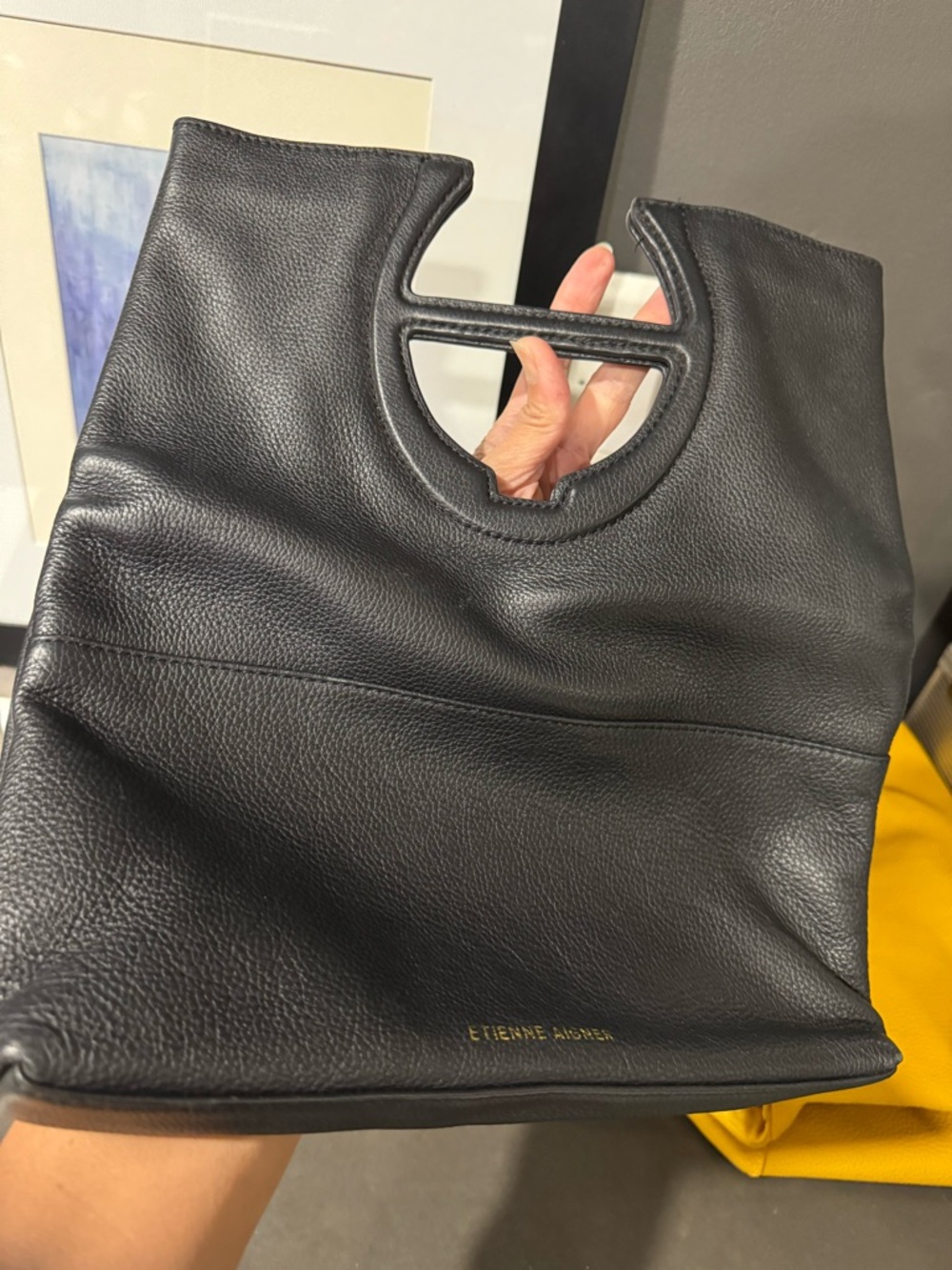 Etienne Aigner Black Leather Clutch - Picture 6 of 7